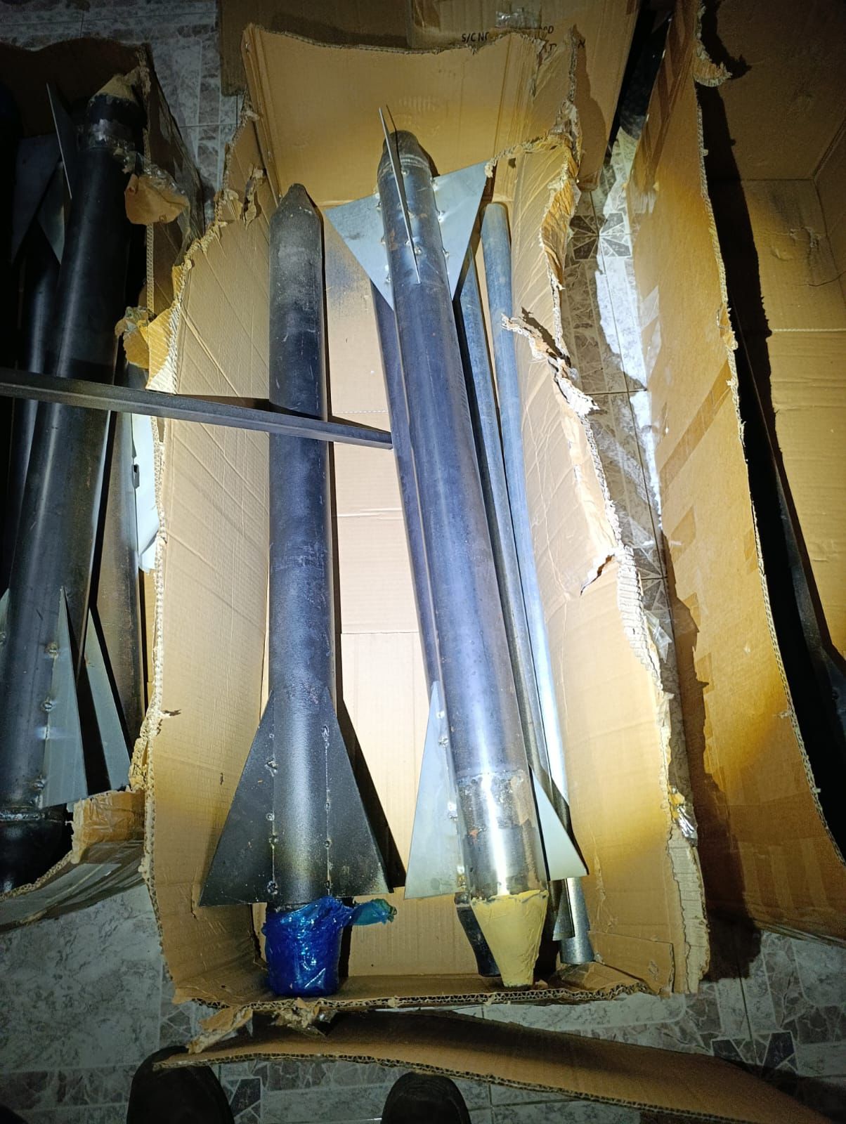 רקטות שאותרו באזור רמאללה