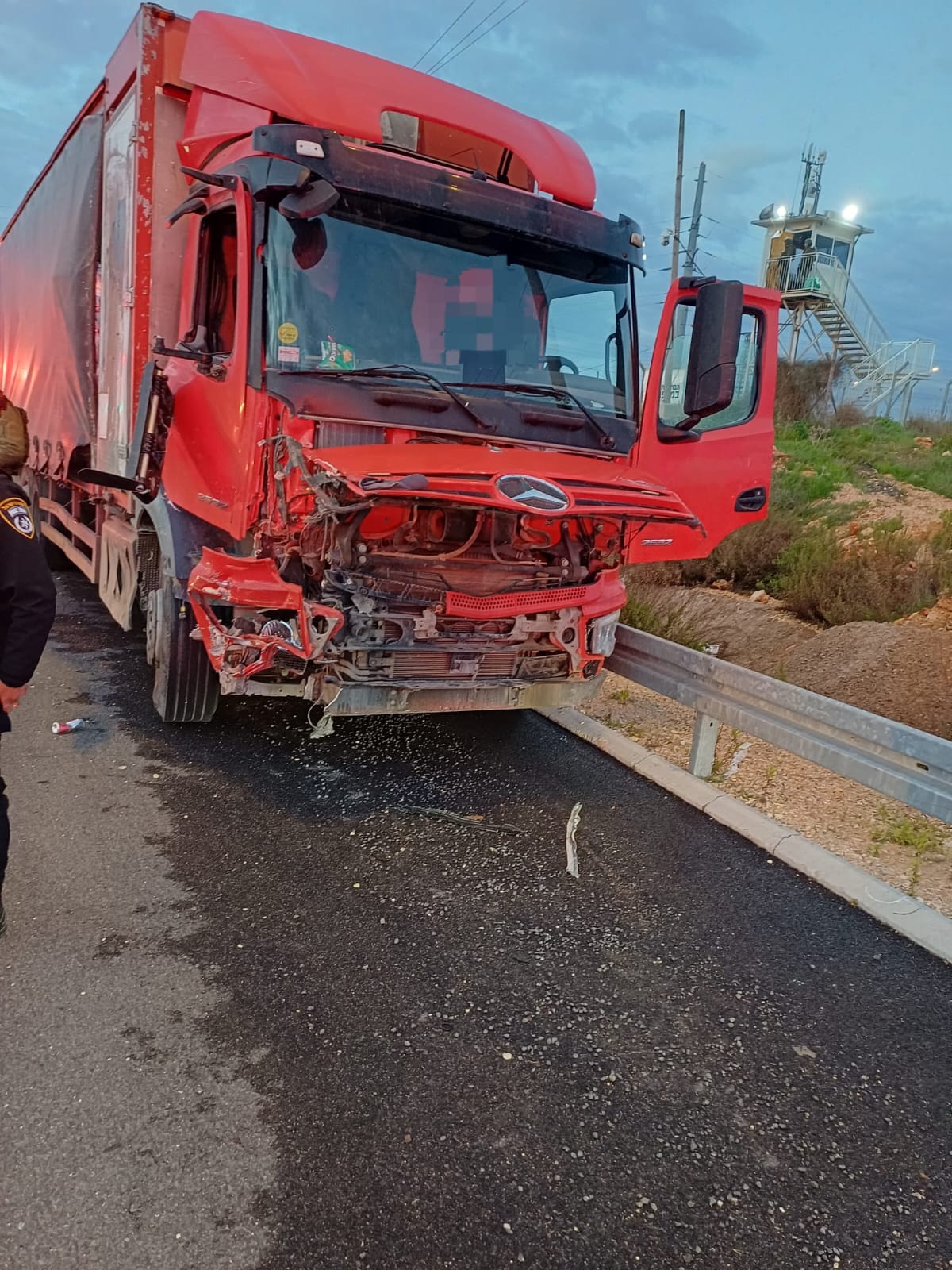 המשאית הפלסטינית שפגעה ברכב המשטרתי
