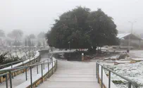 Смотрим: Шторм «Барбара» принес снег в Гуш-Эцион